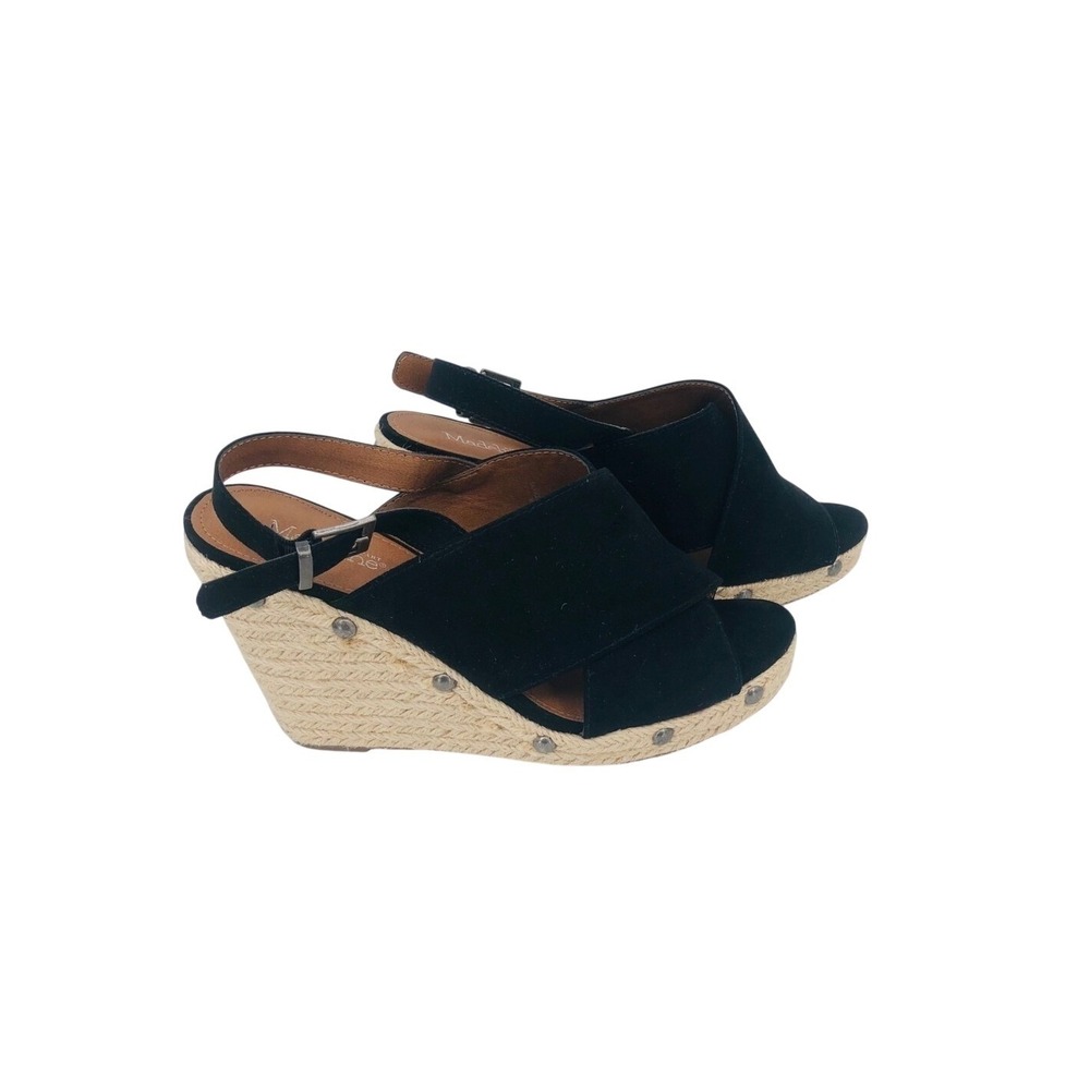 Madeline‎ Stuart women's black wedge sandals 8M